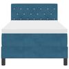 vidaXL Cama Box Spring LED con LED Azul Oscuro 90 x 200 cm Terciopelo