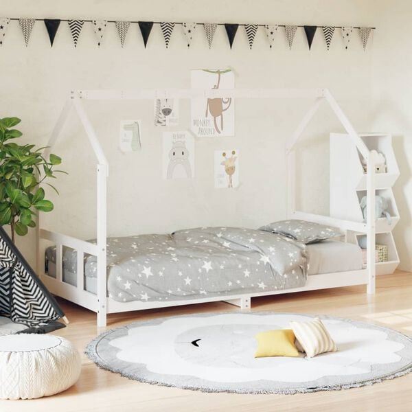 vidaXL Estructura de cama para niños madera de pino blanco 90x190 cm