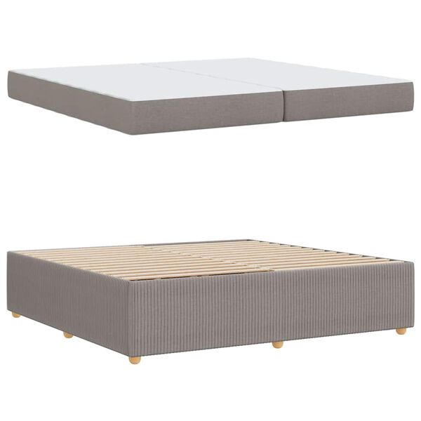 vidaXL Estructura de cama con colch&oacute;n Taup&eacute; 200 x 200 cm tela