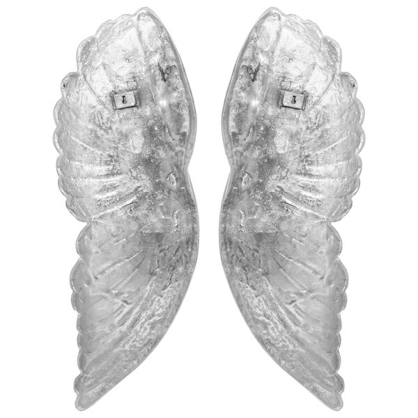 vidaXL Escultura de Alas Plateado 17 x 5 x 59 cm Aluminio