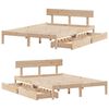 vidaXL Estructura de cama sin colch&oacute;n madera maciza de pino 140x190 cm