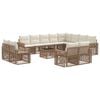 vidaXL Conjunto de sof&aacute;s de jard&iacute;n 13 pcs Beige y blanco crema