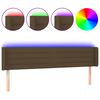 vidaXL Cabecero con LED de tela marr&oacute;n oscuro 163x16x78/88 cm