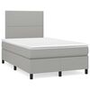 vidaXL Cama box spring con colch&oacute;n y LED tela gris claro 120x190 cm