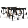 vidaXL Mesa alta y taburetes de bar 7 piezas negro