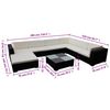 vidaXL Set muebles de jard&iacute;n 8 piezas y cojines rat&aacute;n sint&eacute;tico negro