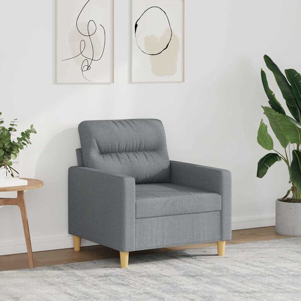 vidaXL Sill&oacute;n de tela gris claro 60 cm