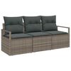vidaXL Conjunto de sof&aacute;s de jard&iacute;n 3 pcs Gris rat&aacute;n sint&eacute;tico