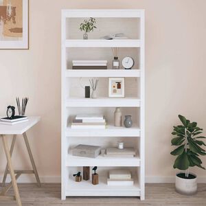 vidaXL Estanter&iacute;a madera maciza de pino blanca 80x35x183 cm