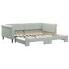 vidaXL Sof&aacute; cama nido terciopelo gris claro 100x200 cm