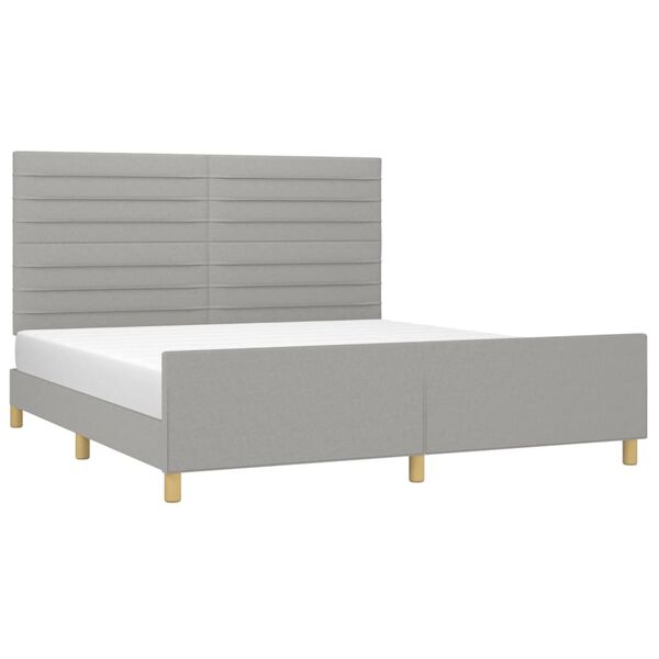 vidaXL Cama sin colch&oacute;n tela gris claro 160x200 cm