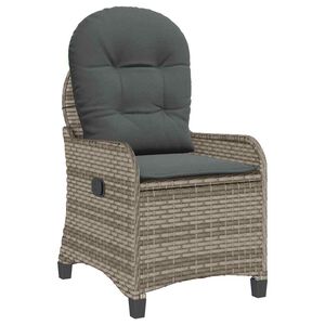 vidaXL Sill&oacute;n reclinable Gris rat&aacute;n sint&eacute;tico
