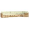 vidaXL Conjunto de sof&aacute;s de exterior 6 uds. Blanco y Crema Poli&eacute;ster