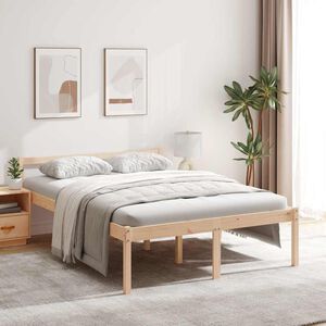 vidaXL Cama senior sin colch&oacute;n madera maciza de pino 140x190 cm