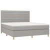 vidaXL Cama box spring con colch&oacute;n tela gris claro 160x200 cm