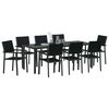 vidaXL Conjunto de Comedor de Jard&iacute;n 9 pcs Negro