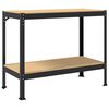 vidaXL Banco de trabajo con estante Negro 115 x 55 x 91 cm