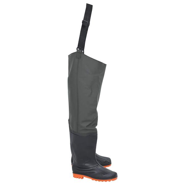 vidaXL Botas altas de agua de pesca verde oscuro talla 44