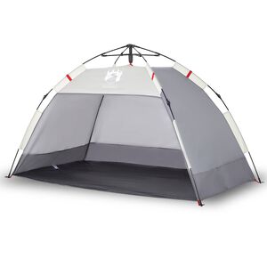 vidaXL Tienda de playa 2 personas impermeable apertura r&aacute;pida gris