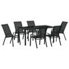 vidaXL Conjunto de Comedor de Jard&iacute;n 7 pcs Negro