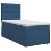 vidaXL Cama box spring con colch&oacute;n con cabecera Azul 90 x 190 cm Tela