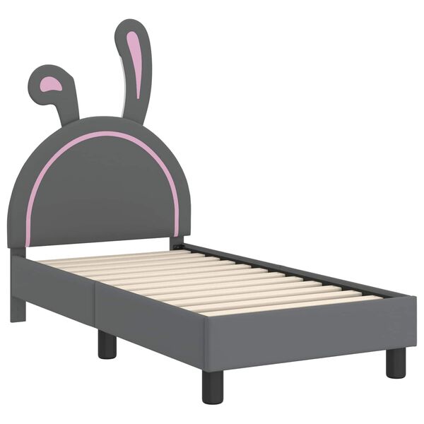 vidaXL Estructura de cama para niños pequeños con cabecera Gris Claro
