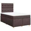 vidaXL Cama box spring con colch&oacute;n tela marr&oacute;n oscuro 120x200 cm