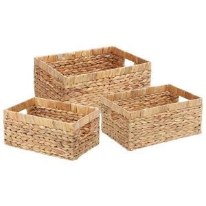 vidaXL Cestas de Almacenamiento 3 pcs Natural 40 x 30 x 18 cm