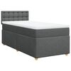 vidaXL Cama box spring con colch&oacute;n tela gris oscuro 90x190 cm