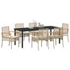 vidaXL Conjunto de Comedor de Jard&iacute;n 7 pcs Beige rat&aacute;n sint&eacute;tico