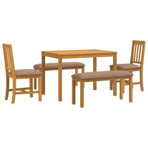 vidaXL Conjunto de comedor 5 uds. Gris Madera de Roble S&oacute;lido