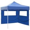 vidaXL Cenador plegable con 2 paredes azul 3x3 m