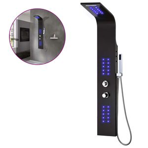 vidaXL Columna panel de ducha aluminio negro 20x44x130 cm