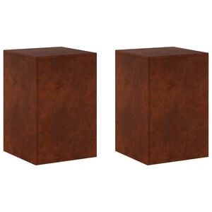 vidaXL Soporte de plantas 2 pcs Oxidado 40 x 40 x 60 cm Acero oxidado