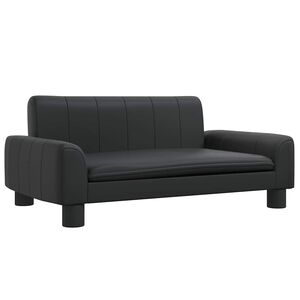 vidaXL Cama para perros de cuero sint&eacute;tico negra 70x45x30 cm