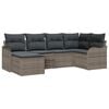 vidaXL Conjunto de sof&aacute; de jard&iacute;n 6 uds. Gris rat&aacute;n sint&eacute;tico