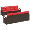 vidaXL Juego de Sof&aacute; 9 uds. 8-N&uacute;mero de plazas Beige y Rojo