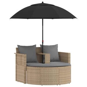 vidaXL Sof&aacute; de jard&iacute;n 8 uds. rat&aacute;n sint&eacute;tico Beige y Gris Claro