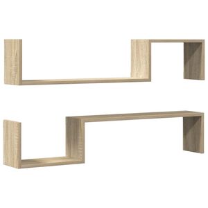vidaXL Estantes de pared 2 uds madera de ingenier&iacute;a roble 100x15x20 cm