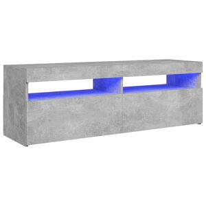 vidaXL Mueble de TV con luces LED gris hormig&oacute;n 120x35x40 cm
