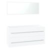 vidaXL Conjunto de muebles de ba&ntilde;o madera contrachapada blanco brillo