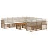 vidaXL Conjunto de sof&aacute;s de jard&iacute;n 12 uds. Natural y Crema
