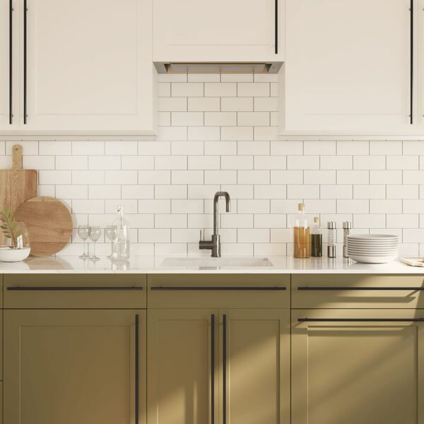 vidaXL Tiradores para armarios 10 uds acero inoxidable negro 480 mm