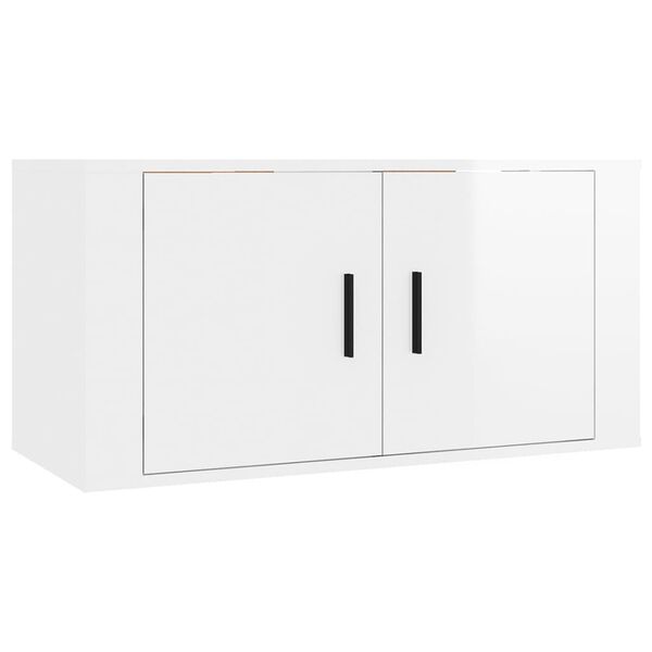 vidaXL Set de muebles de TV 4 pzas madera contrachapada blanco brillo