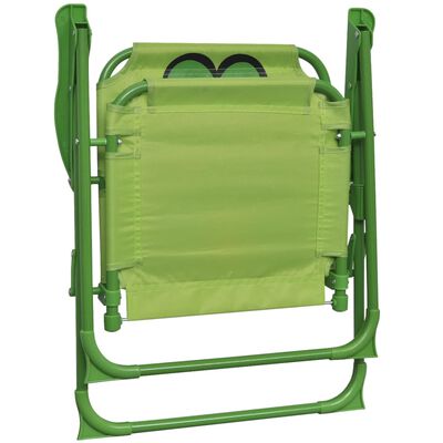 vidaXL Set mesa y sillas de jardín infantil 3 pzas con sombrilla verde