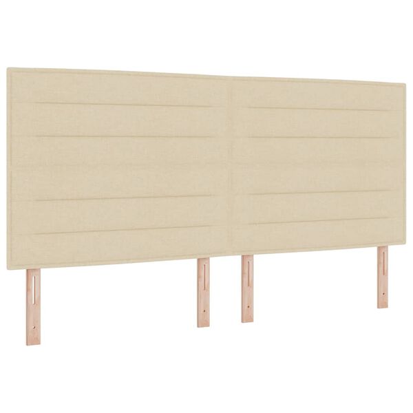 vidaXL Cama tipo Box Spring con colch&oacute;n Crema 200 x 200 cm tela