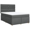 vidaXL Cama box spring con colch&oacute;n tela gris oscuro 140x200 cm