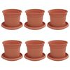 vidaXL Macetas 6 uds. Rojo Ladrillo Pl&aacute;stico