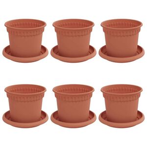 vidaXL Macetas 6 uds. Rojo Ladrillo Pl&aacute;stico