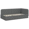 vidaXL Estructura de cama en esquina Gris oscuro 90 x 200 cm tela